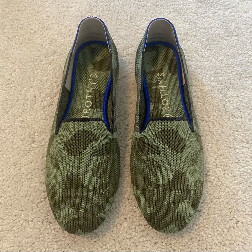 Rothy's Original Green Camo Loafers - Size 8